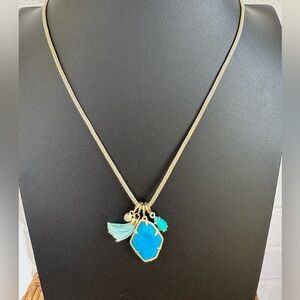 Kendra Scott Hailey Necklace in Aqua Howlite & Gold